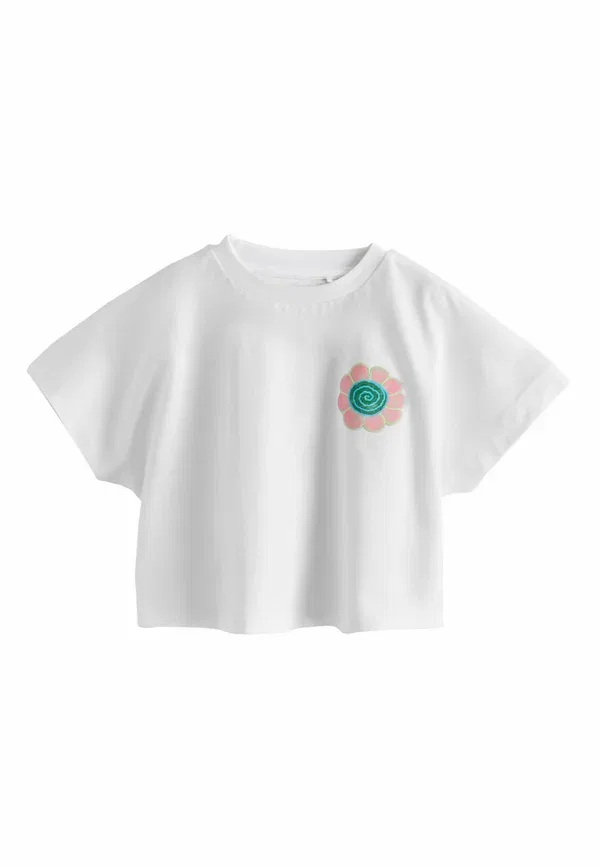 Футболка хлопковая Regular fit boxy graphic t-shirts 3 pack Next, Pink, Green, зеленый/розовый — фото 3