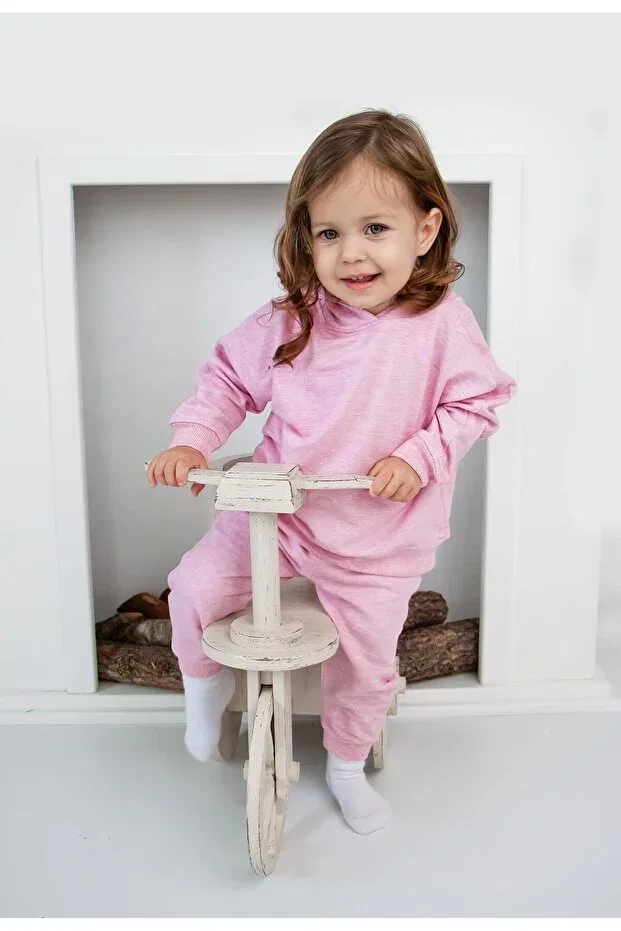 Детское худи для девочек с капюшоном Miababy, Pink