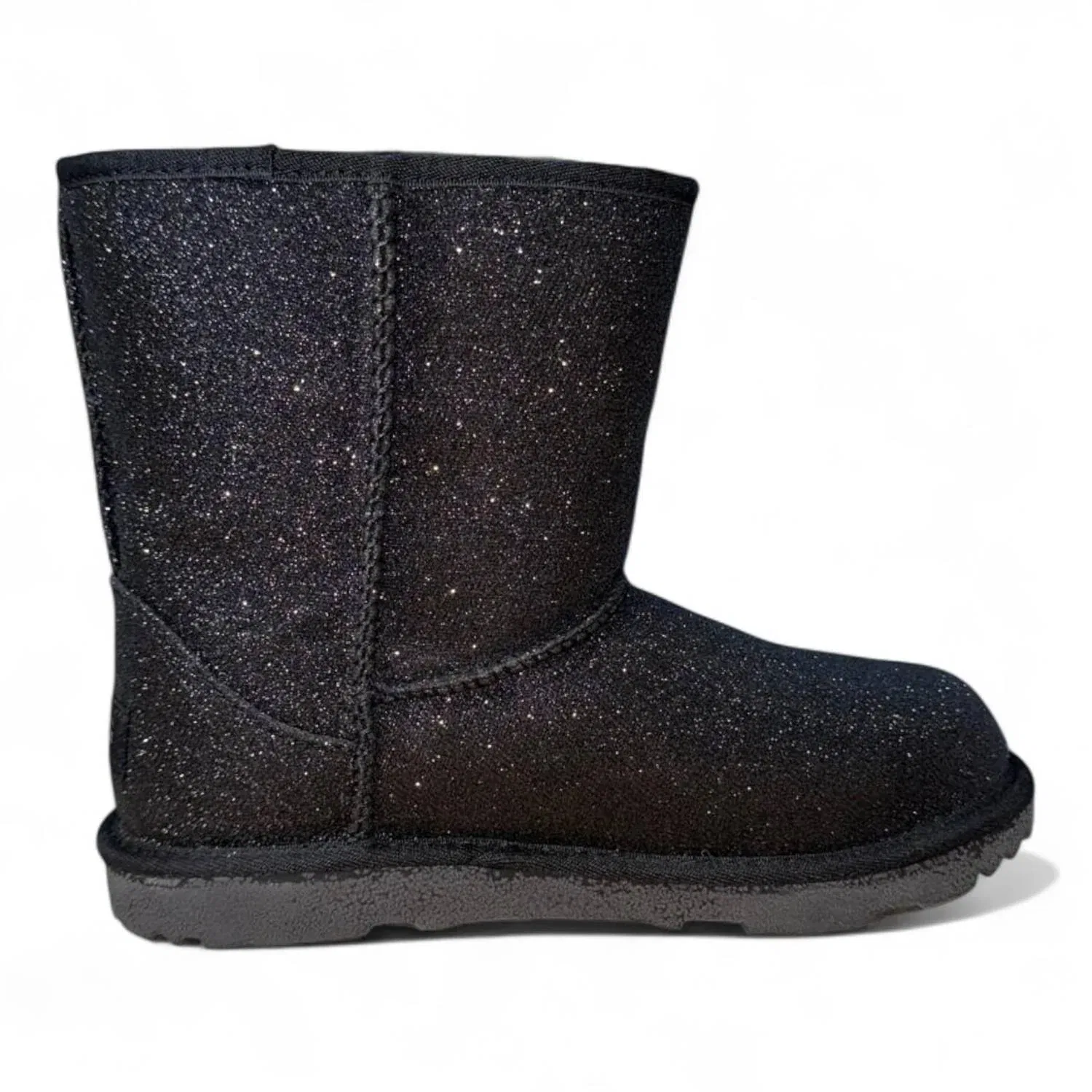 Детские зимние ботинки на платформе с блестками Classic Short II Glitter Boot UGG, черный — фото 2
