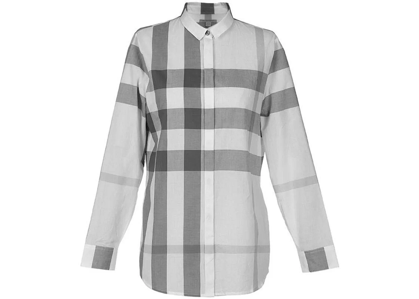 Женская хлопковая рубашка с принтом Check Burberry, цвет Check Light Gery