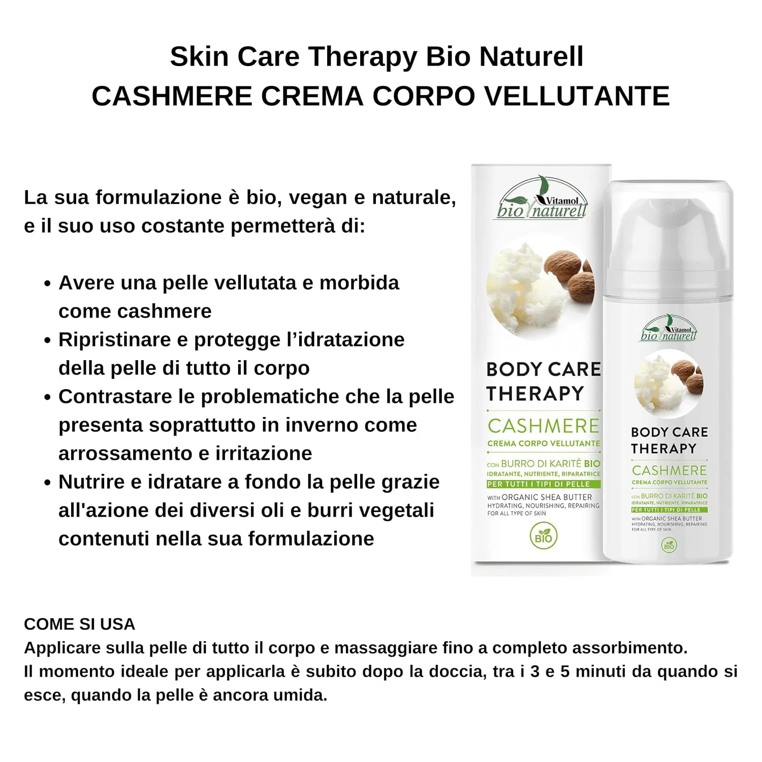 Крем для тела Vitamol Bio Naturell Cashmere Velvet, 150 мл — фото 2