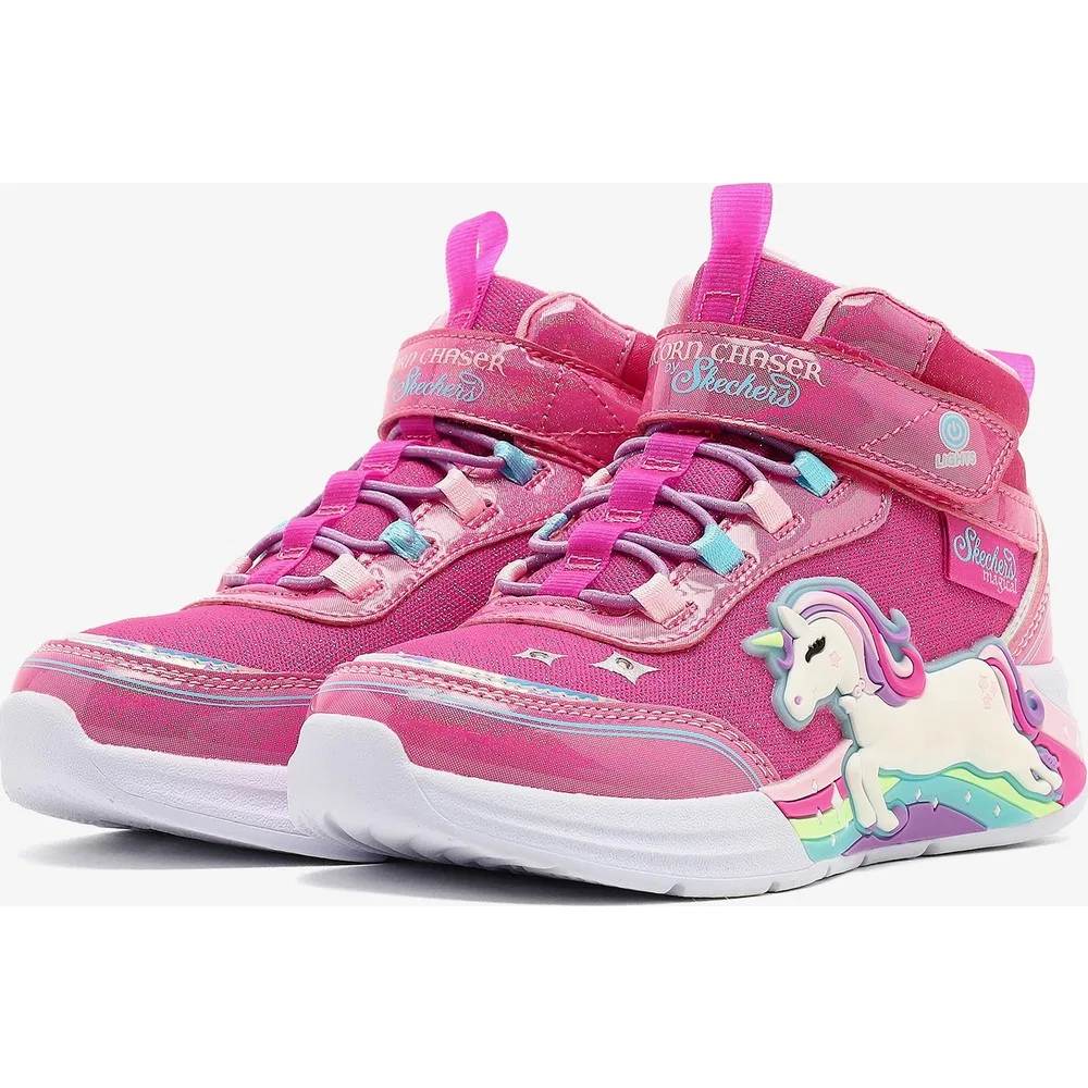 Детские кроссовки для девочек с подсветкой и блестящим верхом Unicorn Chaser Skechers — фото 3