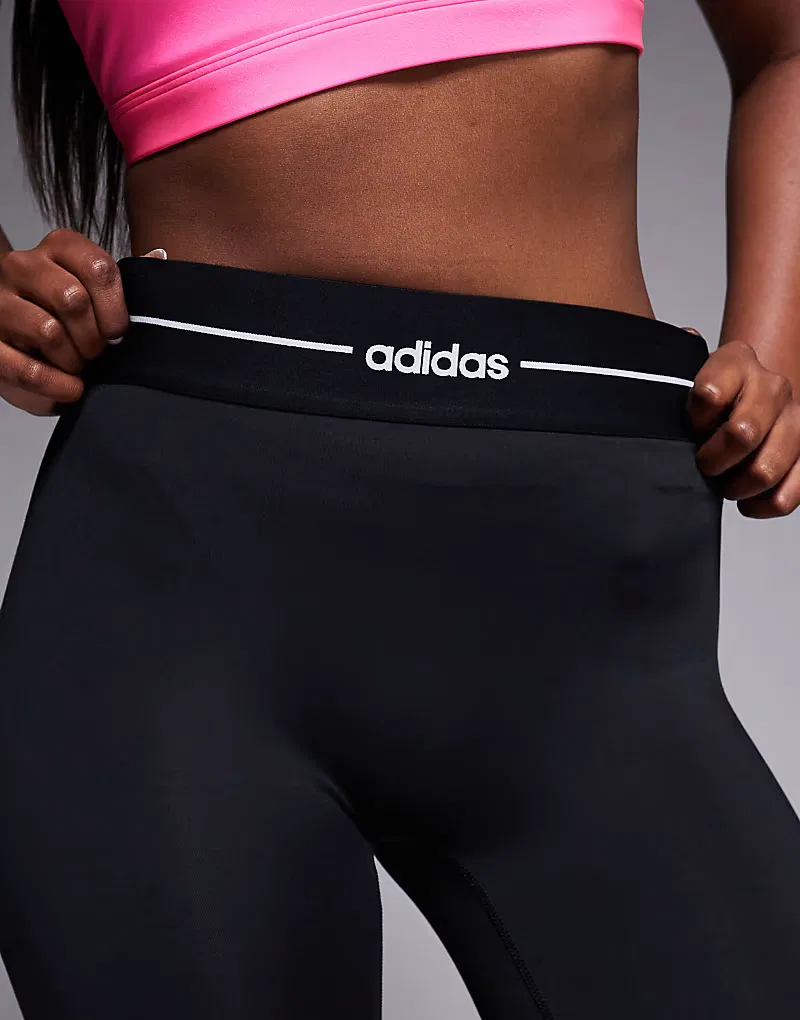 Леггинсы Adidas Training Hyperglam с прямым кроем, черный — фото 4