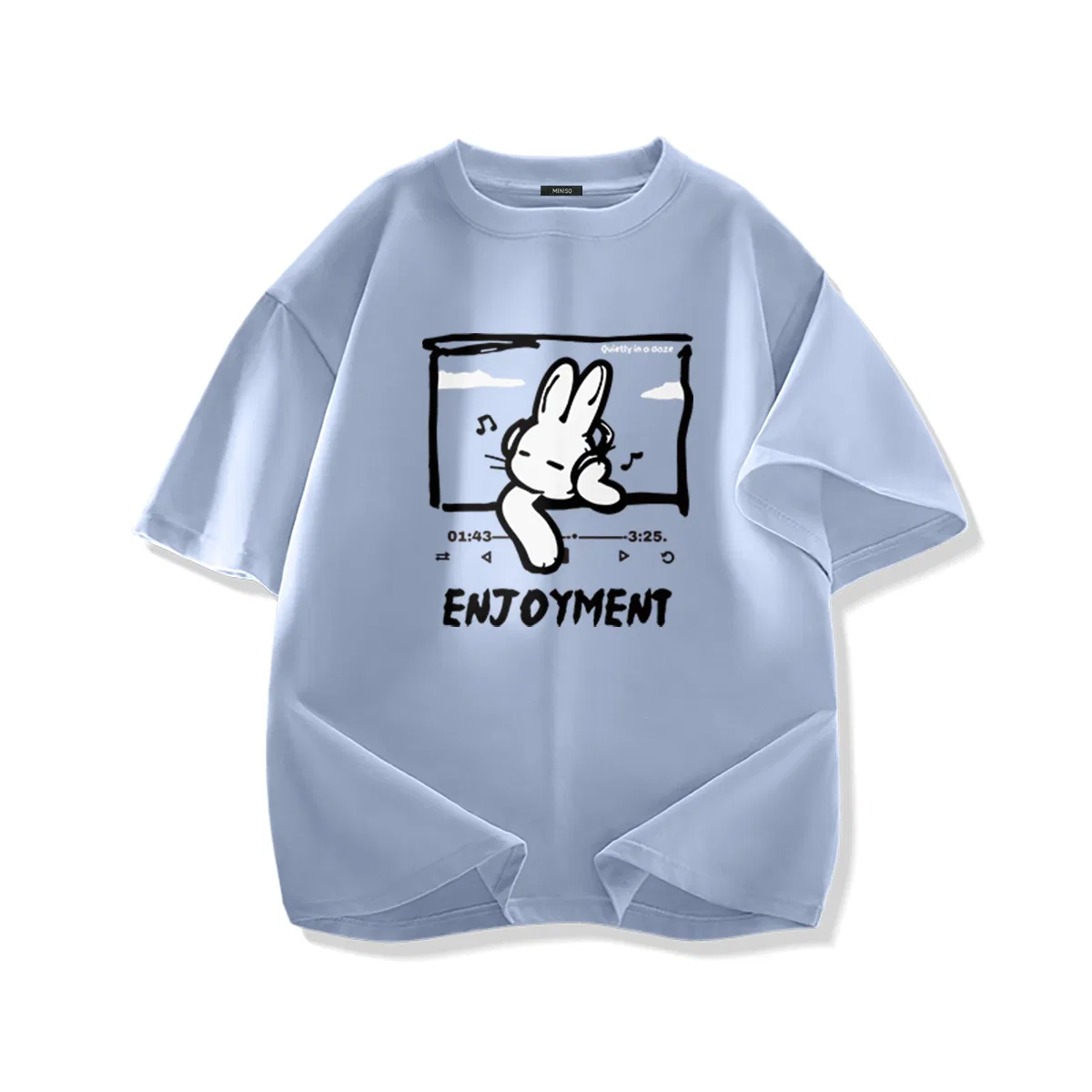 Детская футболка с круглым вырезом Premium Upgraded Pure Cotton MINISO, Glacier Blue