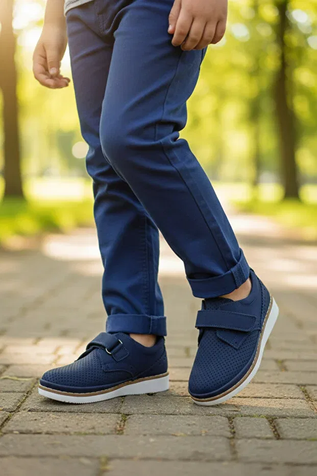 Детские туфли для мальчиков ортопедические Patik Bebe, Navy Blue