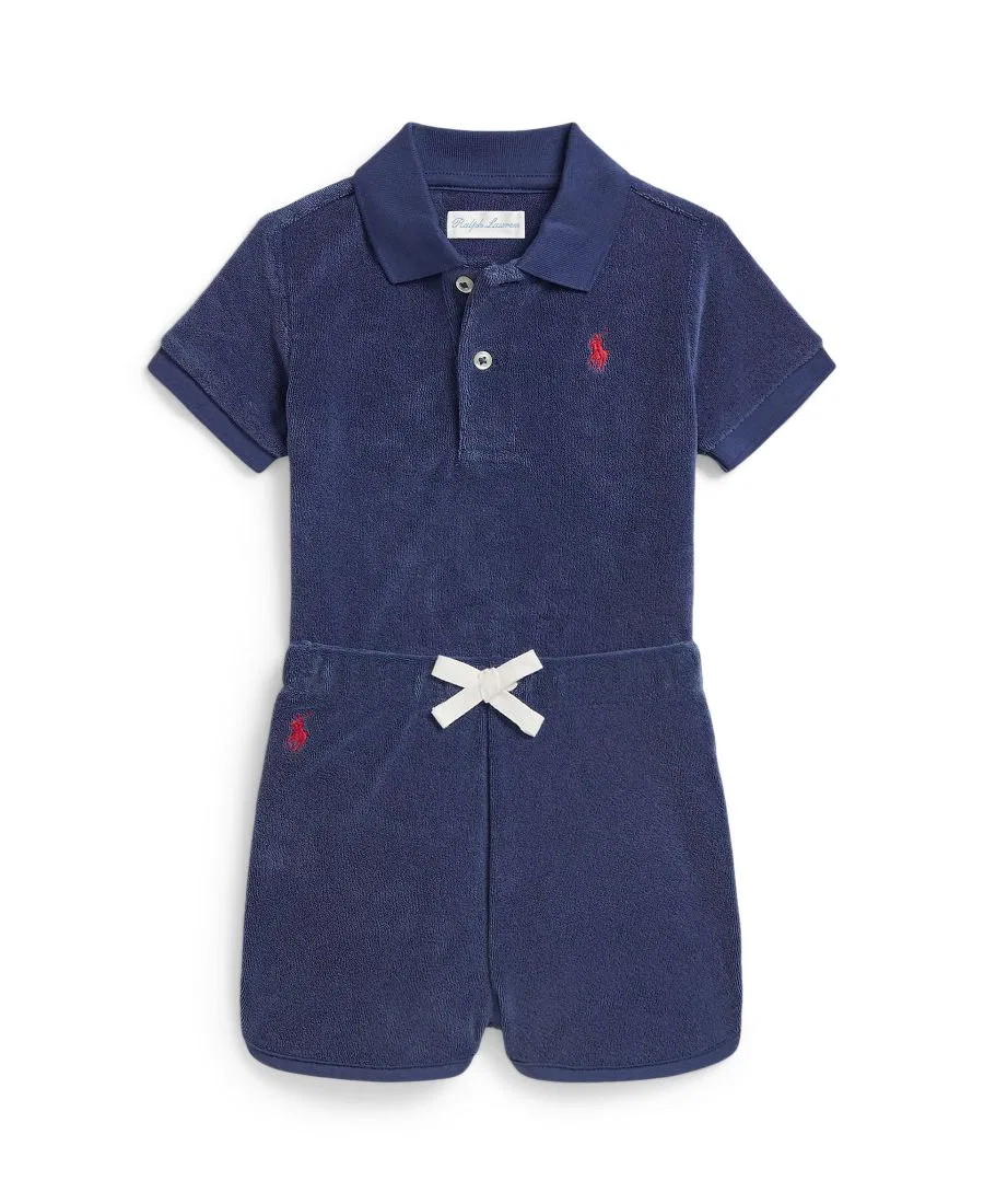 Комплект из поло и шорт для мальчика Terry Polo Ralph Lauren, Light Navy