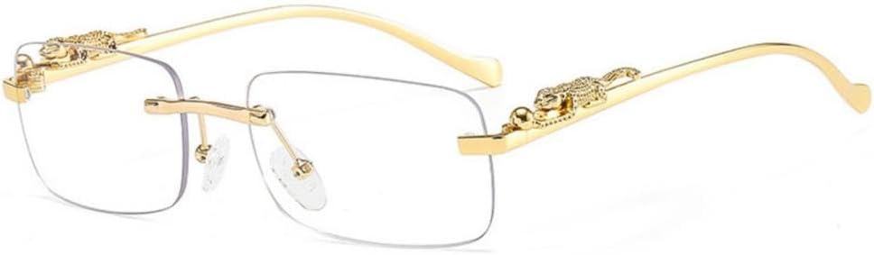 

Солнцезащитные очки без оправы прямоугольной формы для женщин в стиле ретро с изображением гепарда, прозрачные линзы, солнцезащитные очки для мужчин с защитой от УФ-излучения UV400 generic, Clear