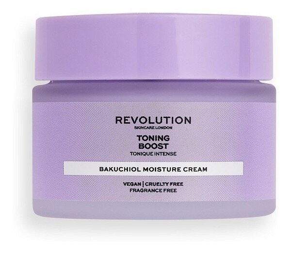 

Revolution, Skincare Toning Boost Bakuchiol Moisture, увлажняющий и успокаивающий крем для лица, 50 мл