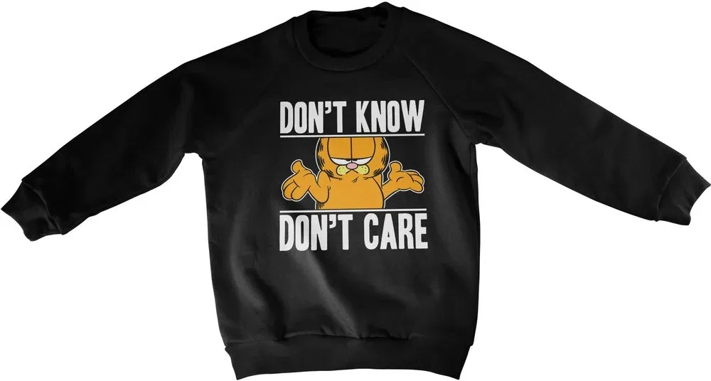 Свитшот детский с принтом Garfield, черный