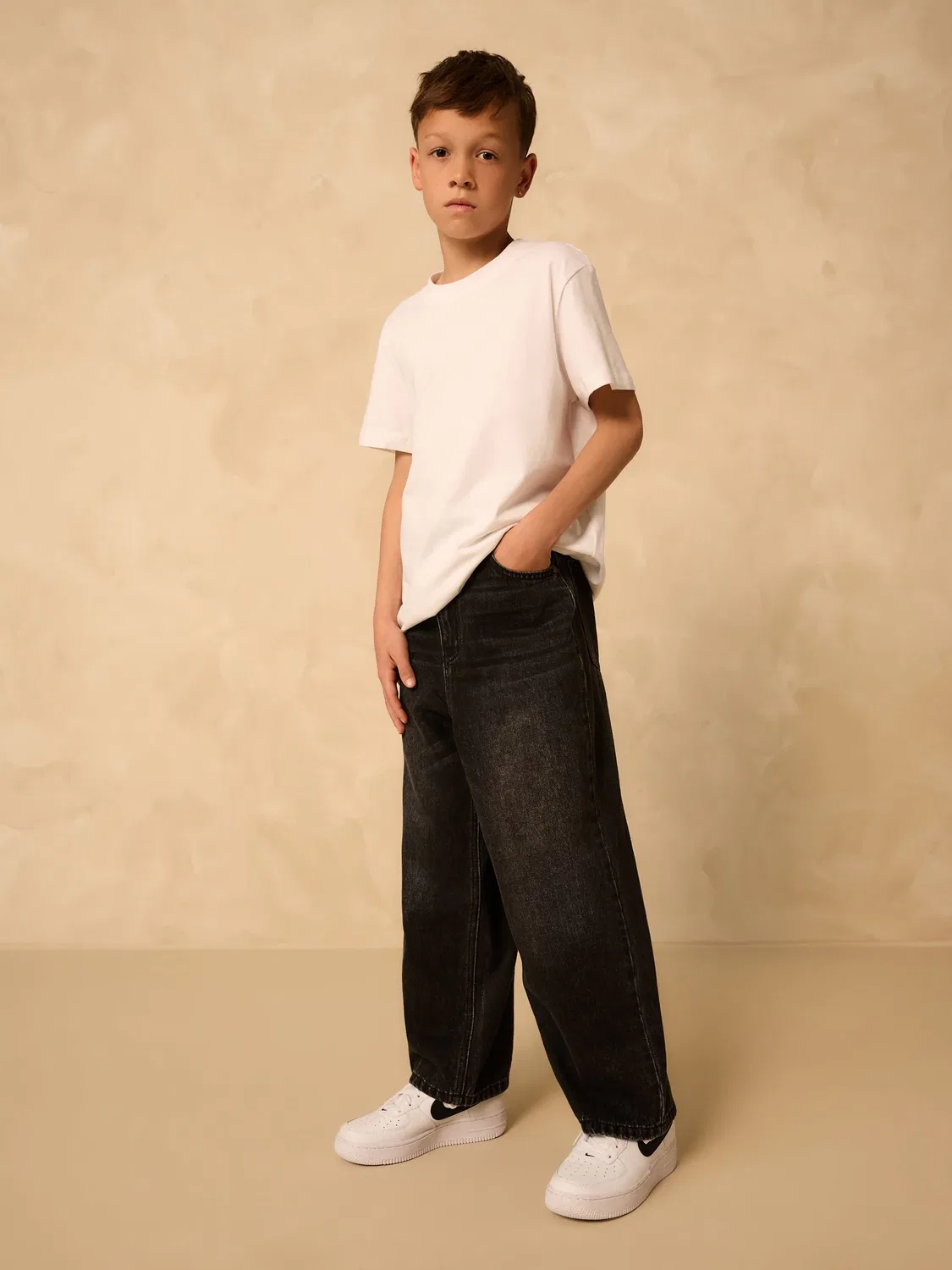 Джинсы Super-wide Fit Next, Washed Black — фото 2