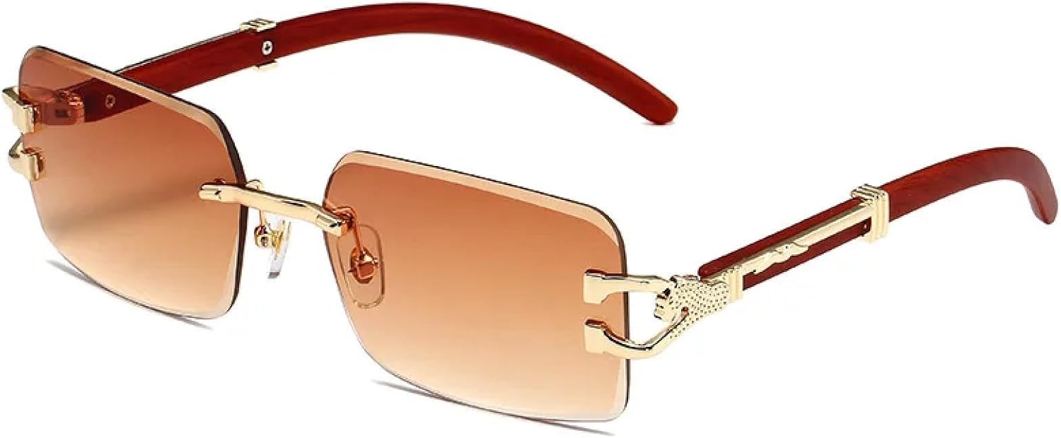 

Солнцезащитные очки с защитой UV400 | Металлическая оправа с леопардовым принтом и градиентным переходом цвета | Для женщин и мужчин, для занятий спортом на открытом воздухе и вождения DSVIGF, Brown