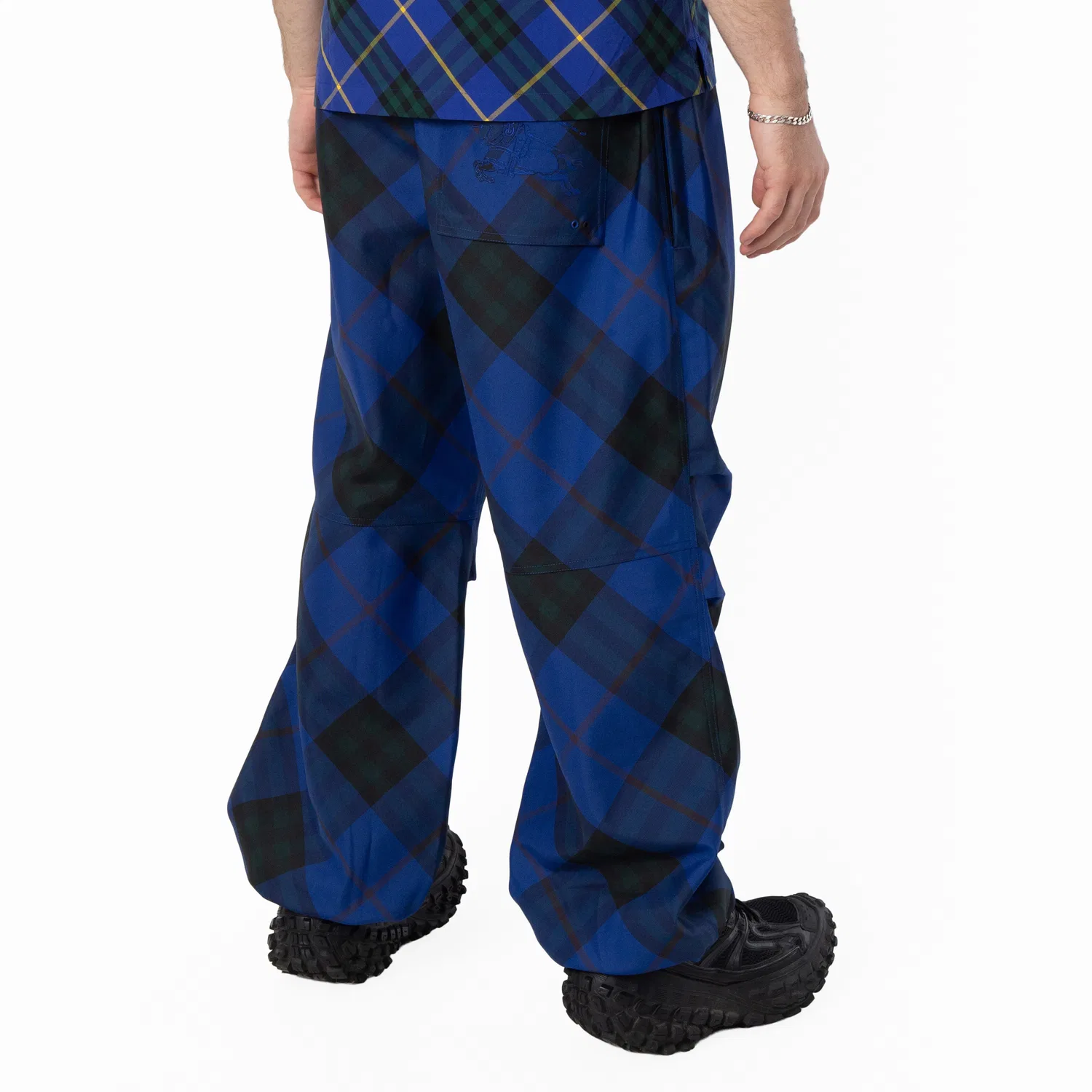 Брюки из твила с принтом Check-Pattern Twill Trousers Burberry, Knight Ip Check — фото 4