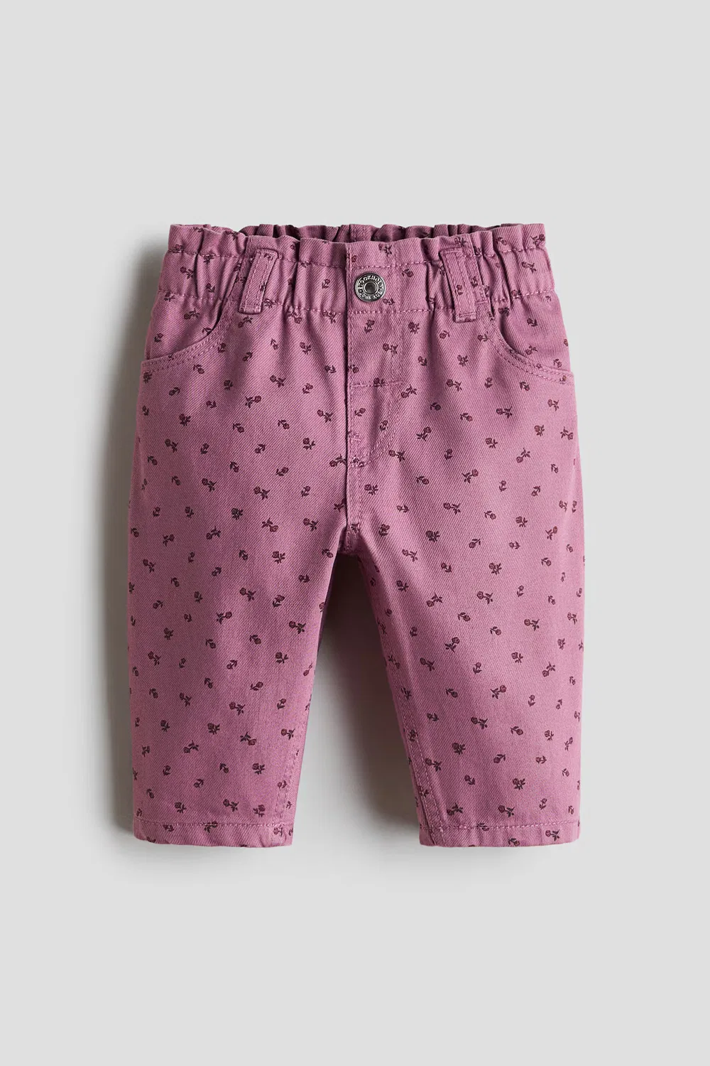 Брюки из саржи с принтом H&M, Lila/Geblümt
