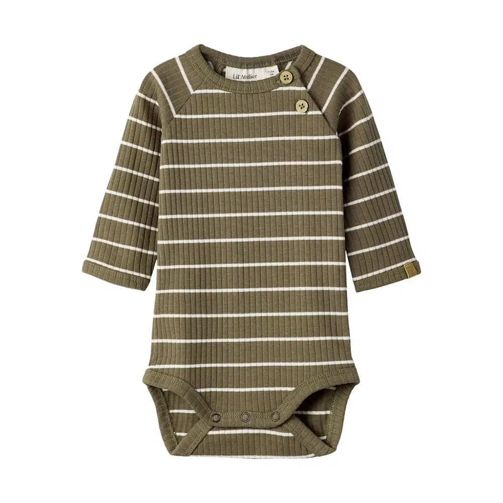 Боди с длинными рукавами Name It Kail Lil Atelier, зеленый