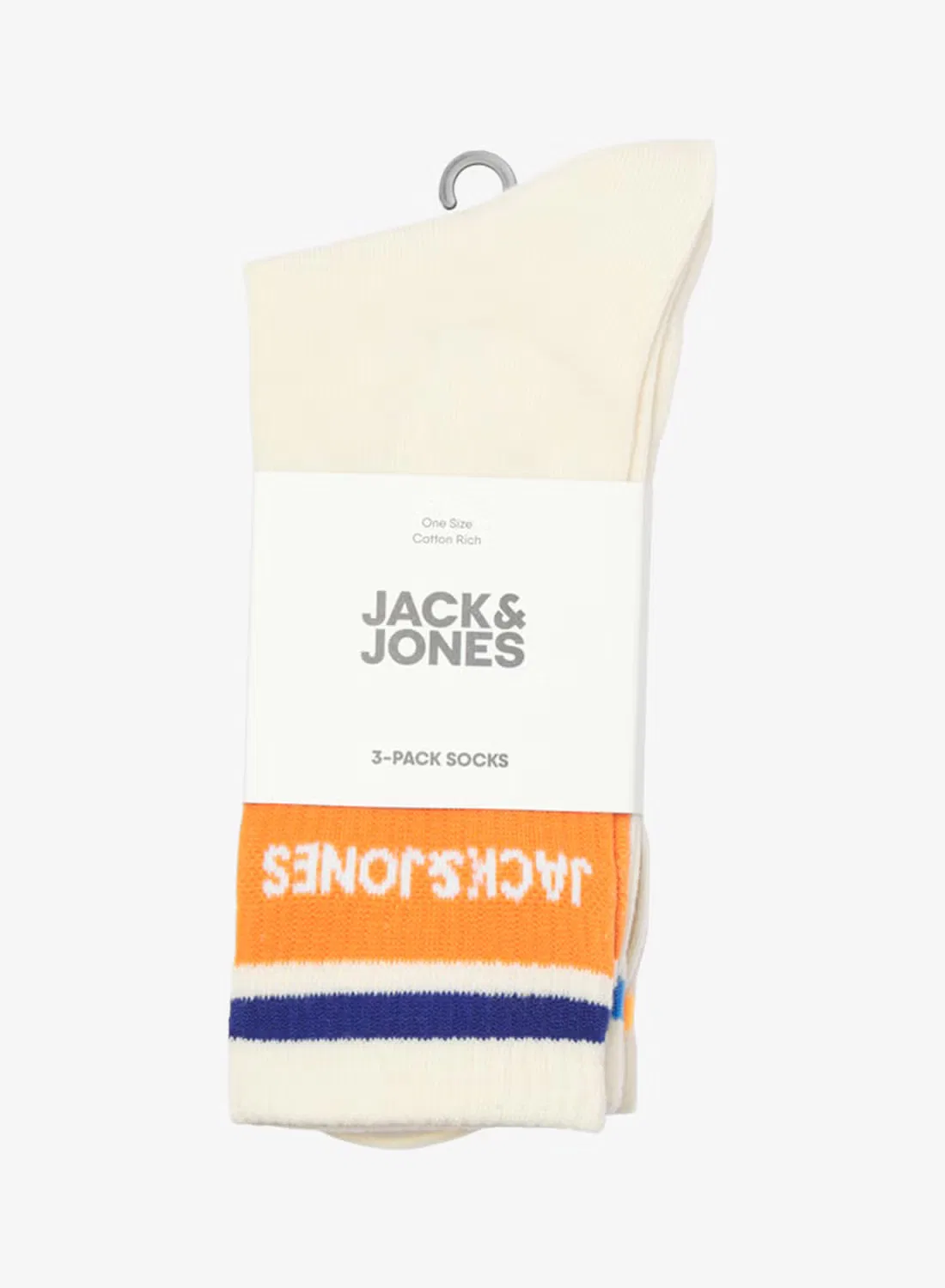 Носки средние с логотипом комплект 3 пары Jack & Jones Junior, кремовый — фото 2