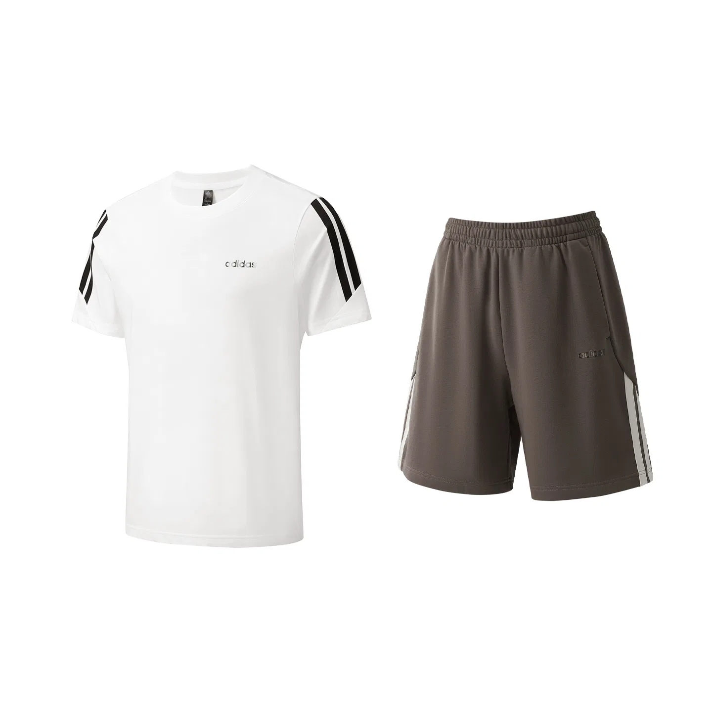 Женский спортивный комплект с круглым вырезом Casual Sportswear Adidas, Set (White+Brown)