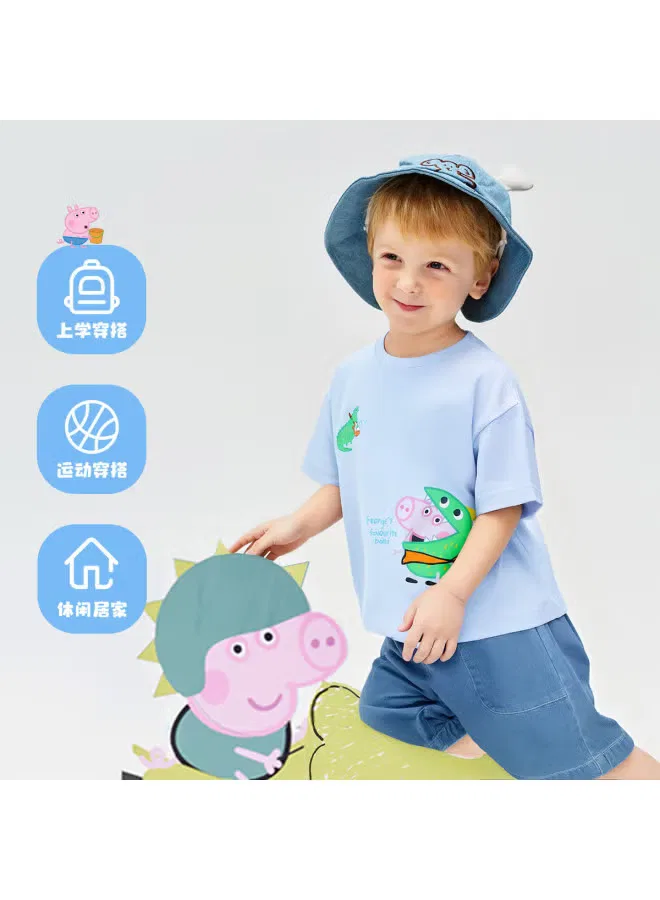 Комплект летний легкий дышащий для мальчиков Peppa Pig, голубой — фото 4