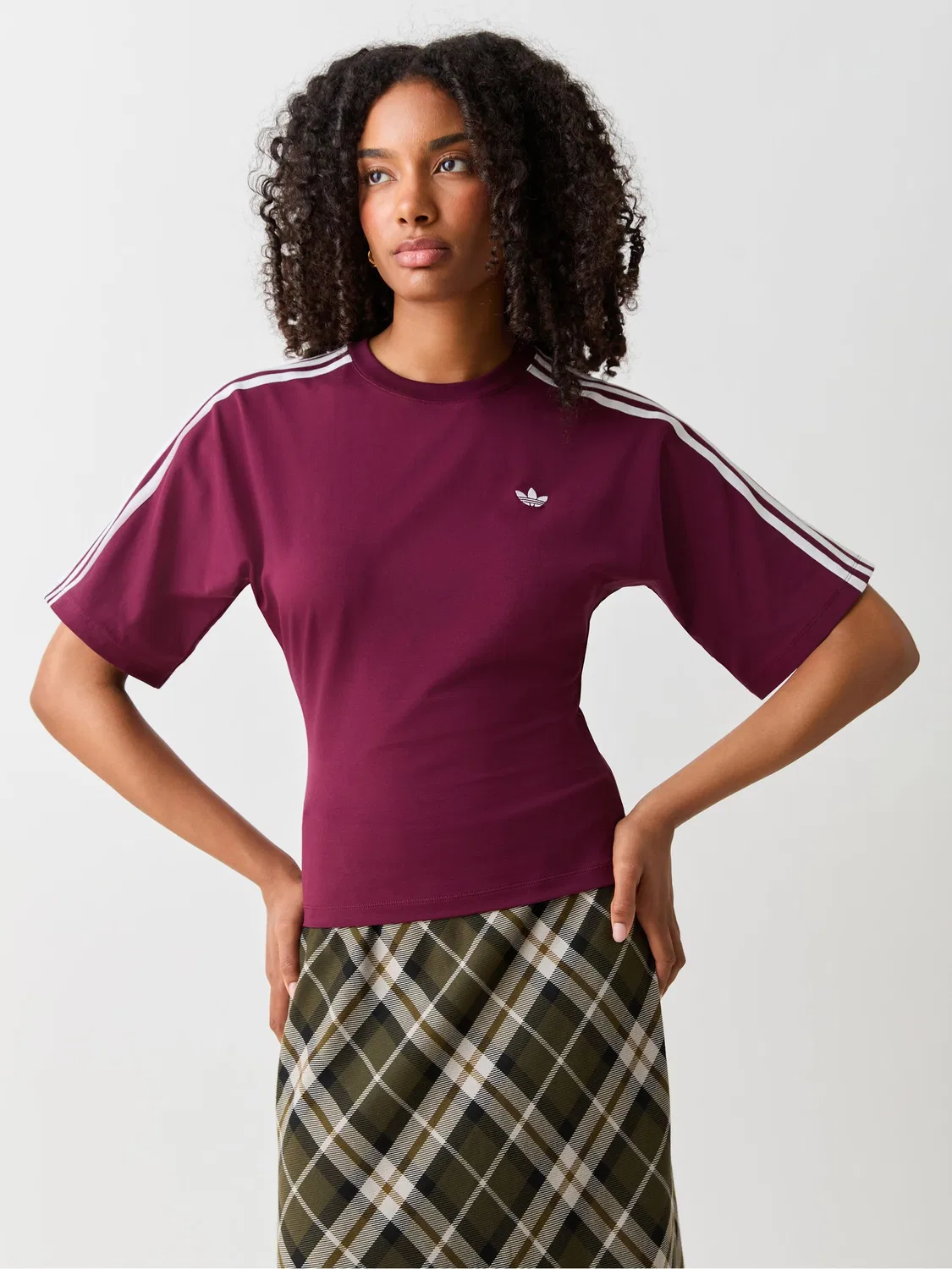 Футболка slim, adidas Originals, Burgundy Red/White