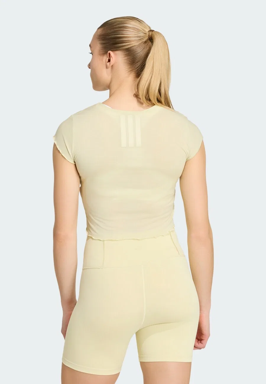 Футболка ADIDAS PERFORMANCE Performance Shirt 'Motion' пастельно-желтого цвета — фото 3