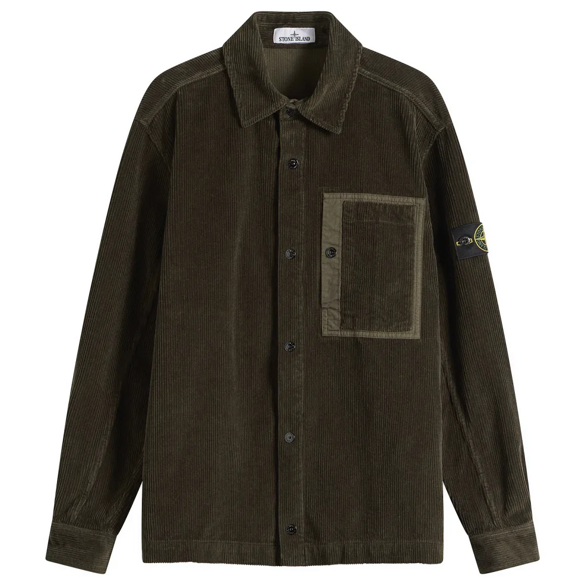 Органическая хлопковая вельветовая рубашка-оверширт Stone Island, Charcoal