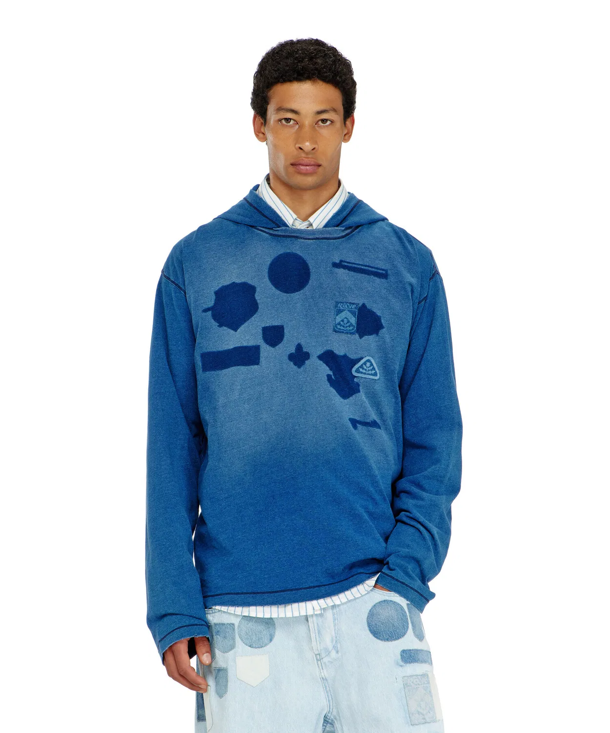 Мужская футболка с капюшоном и длинным рукавом T-NOX-LS-HOOD DIESEL, Indigo Blue