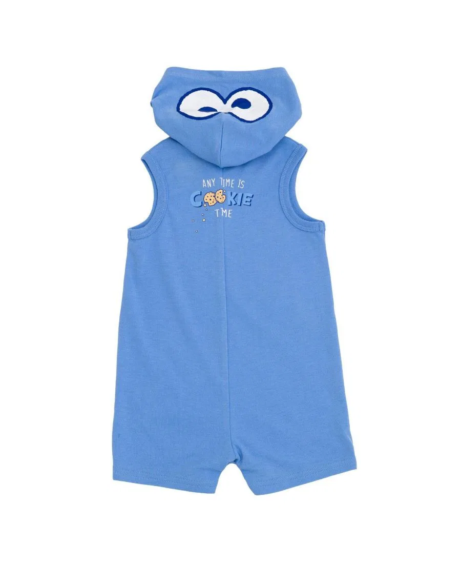 Боди-комбинезон без рукавов с капюшоном Sesame Street, Cookie Monster Blue — фото 2