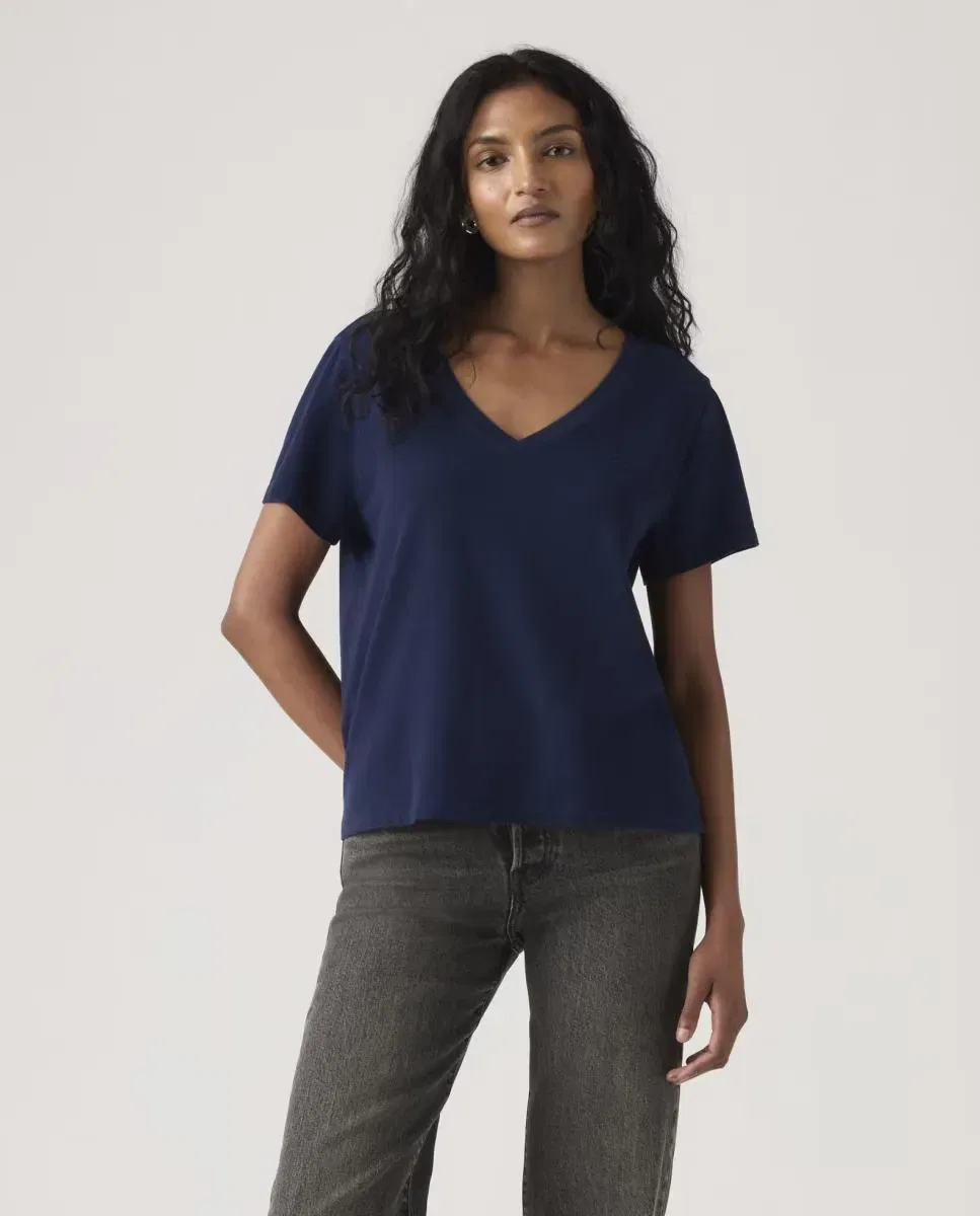 Женская футболка с V-образным вырезом Levi's, Navy Blue