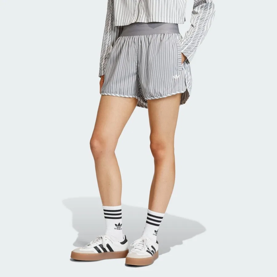 Шорты спортивные из поплина с принтом Originals adidas, Серо-черный