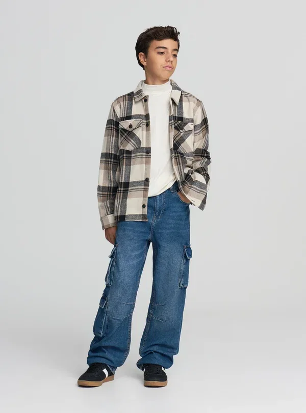 Джинсы прямого кроя Straight leg jeans Terranova, Blu Denim Medio, синий