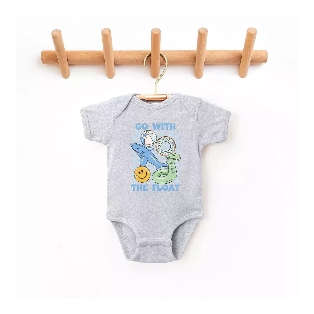 Детский боди без рукавов Go With The Float The Juniper Shop, Heather Grey