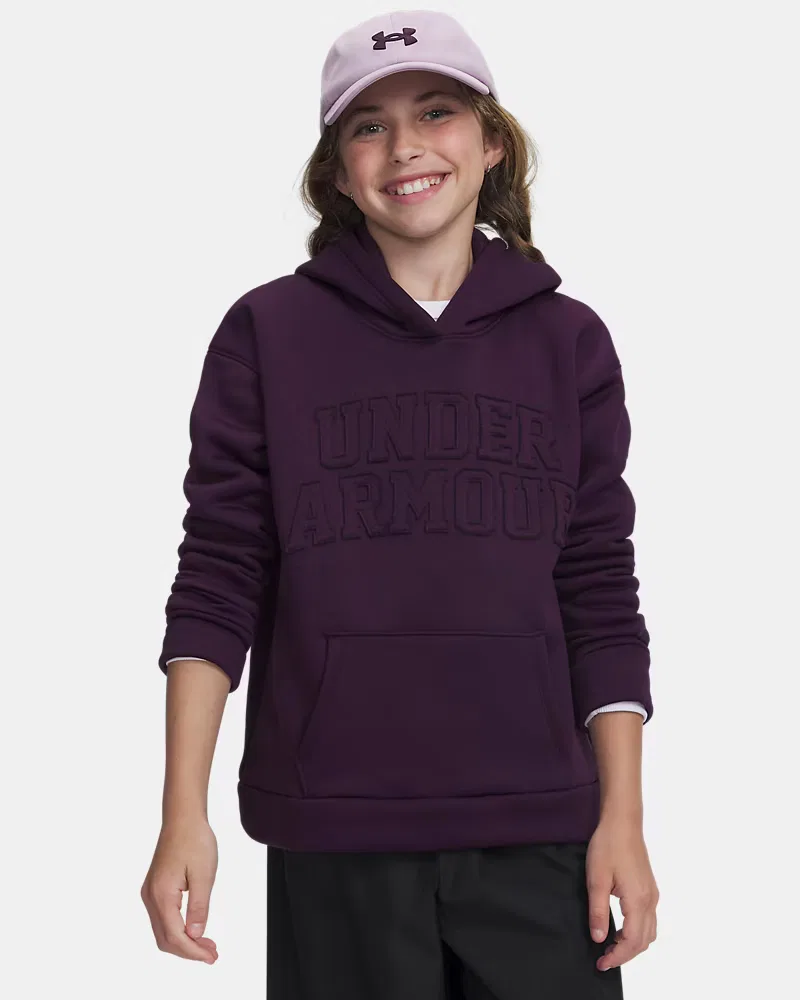 Детское худи с начесом и кенгуру-карманом Armour Fleece UnderArmour, Purple Echo