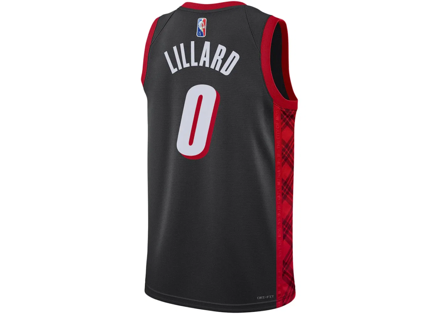 Мужская баскетбольная джерси с принтом Nike NBA Portland Trail Blazers City Edition Mixtape Damian Lillard, Black — фото 2