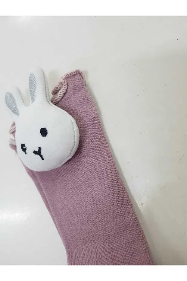 Детские носки для девочек с принтом Knee-High baby socks with rabbit accessories Baby By Bumbo, Pink — фото 2