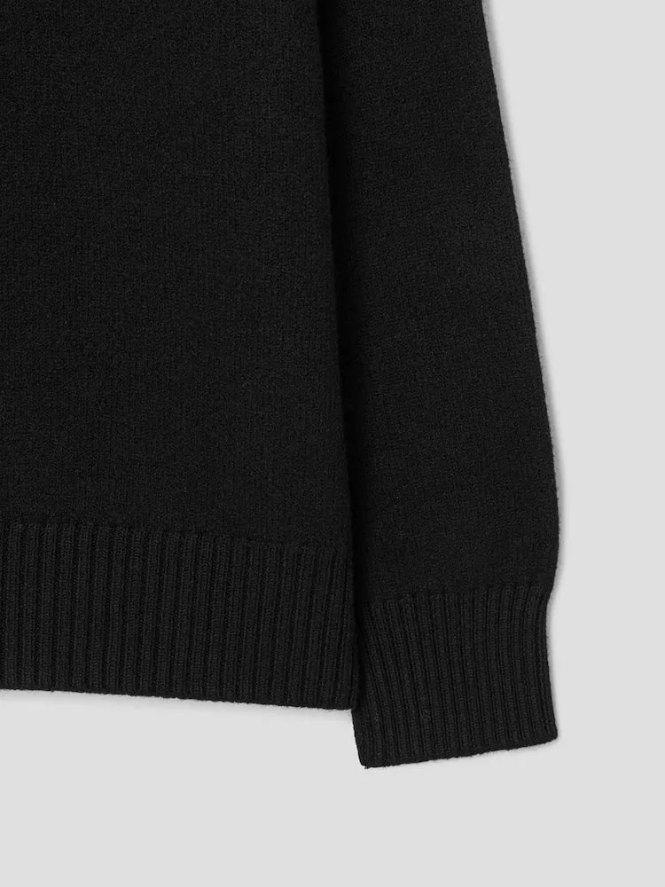 Свитер пуловер с интарсией Adc Intarsia Felted Sweater AMI PARIS, Black — фото 4