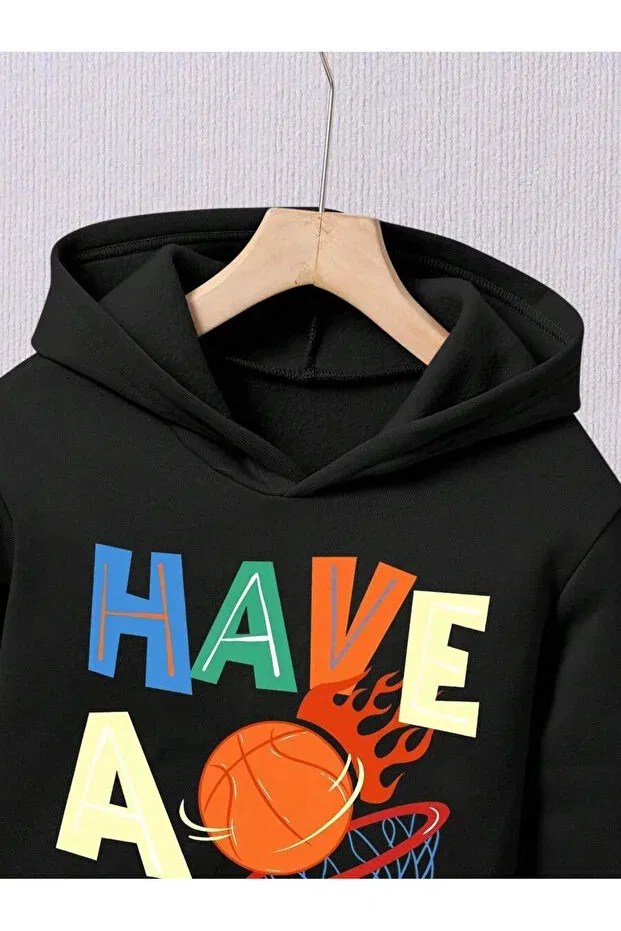Детский комплект из толстовки и штанов для девочек с принтом Have a dream Svart Wear, Black — фото 3