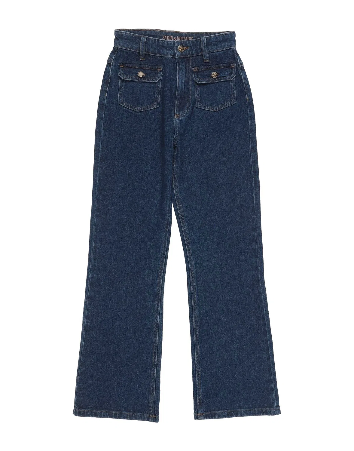 Детские джинсы для девочек с логотипом Zadig&Voltaire, синий