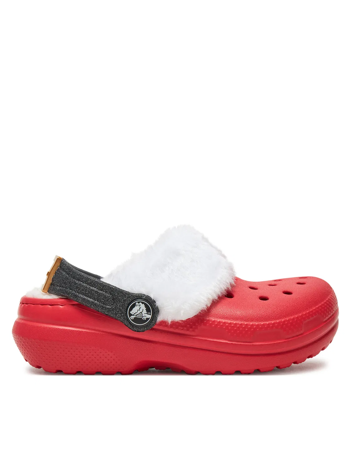Шлепанцы для мальчика Classic Lined Santa Clog Crocs, красный