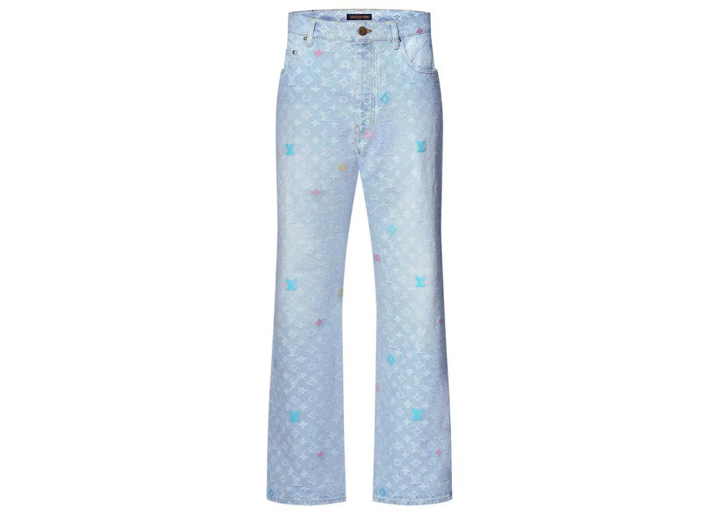 Мужские джинсы с монограммой Pants Louis Vuitton, Washed Indigo