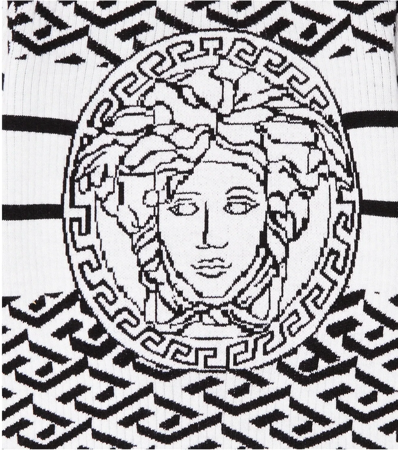 Свитер шерстяной с интарсией Medusa Versace Kids, белый — фото 3