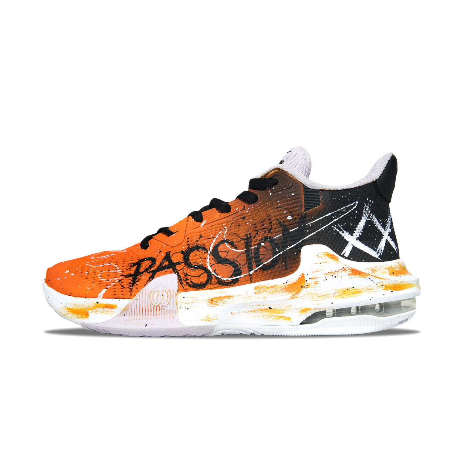 

Nike Эйр Макс Импакт 3 Амортизирующие противоскользящие и износостойкие кроссовки для баскетбола низкие унисекс черно-оранжевые, цвет Black Orange