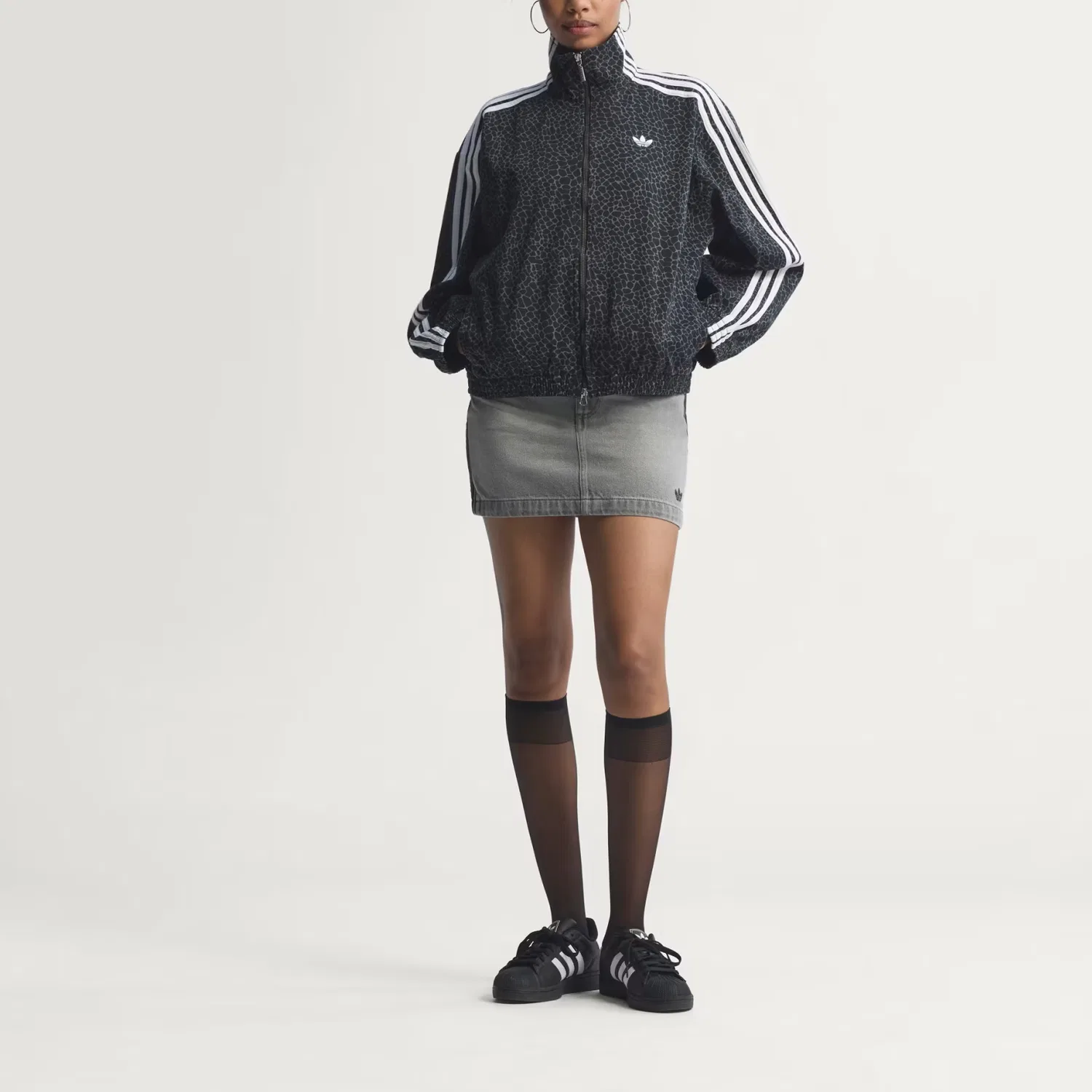 Женская джинсовая куртка Adidas Originals, Black Gray — фото 3