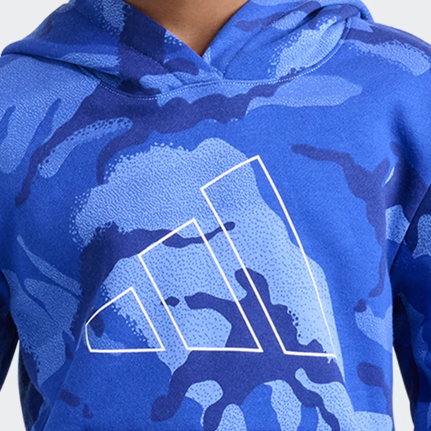 Детский комплект из флиса с камуфляжным принтом, худи и штаны Adidas Sportswear, royal blue — фото 3