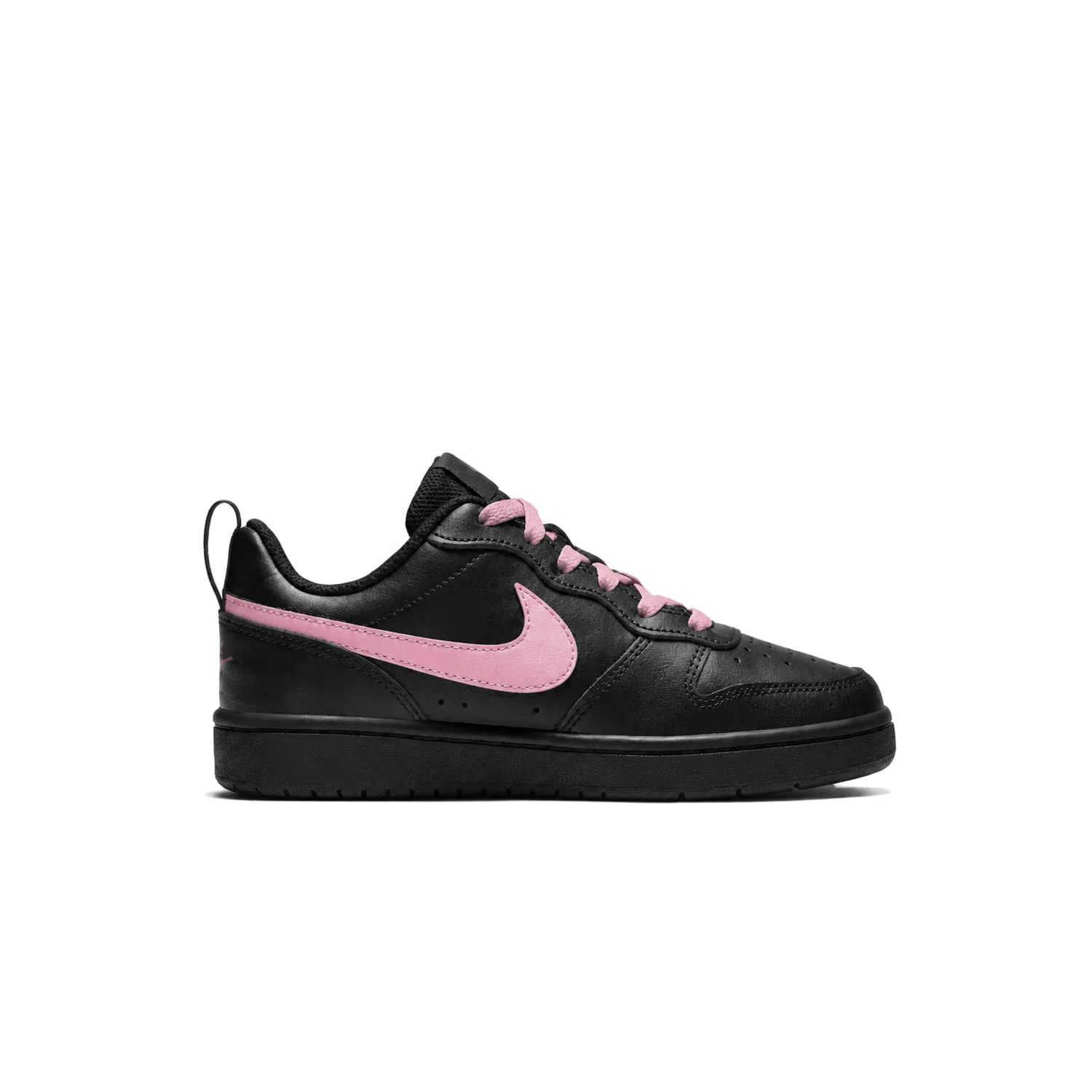 Детские кроссовки для девочек с принтом Nike Court Borough 2 Spade Pink Claw, Black — фото 3