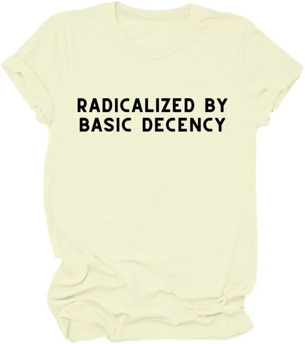 Мужская футболка с полосками Radicalized by Basic Decency, Creamy Yellow