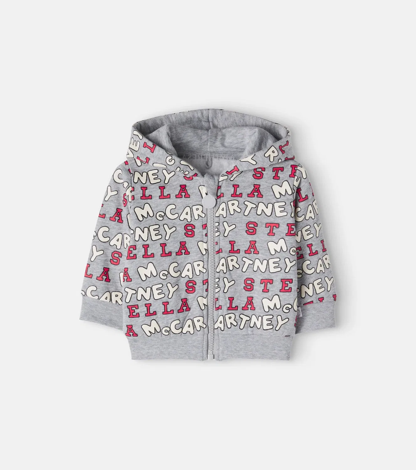Детская толстовка на молнии с капюшоном из хлопка Stella Mccartney Kids, серый