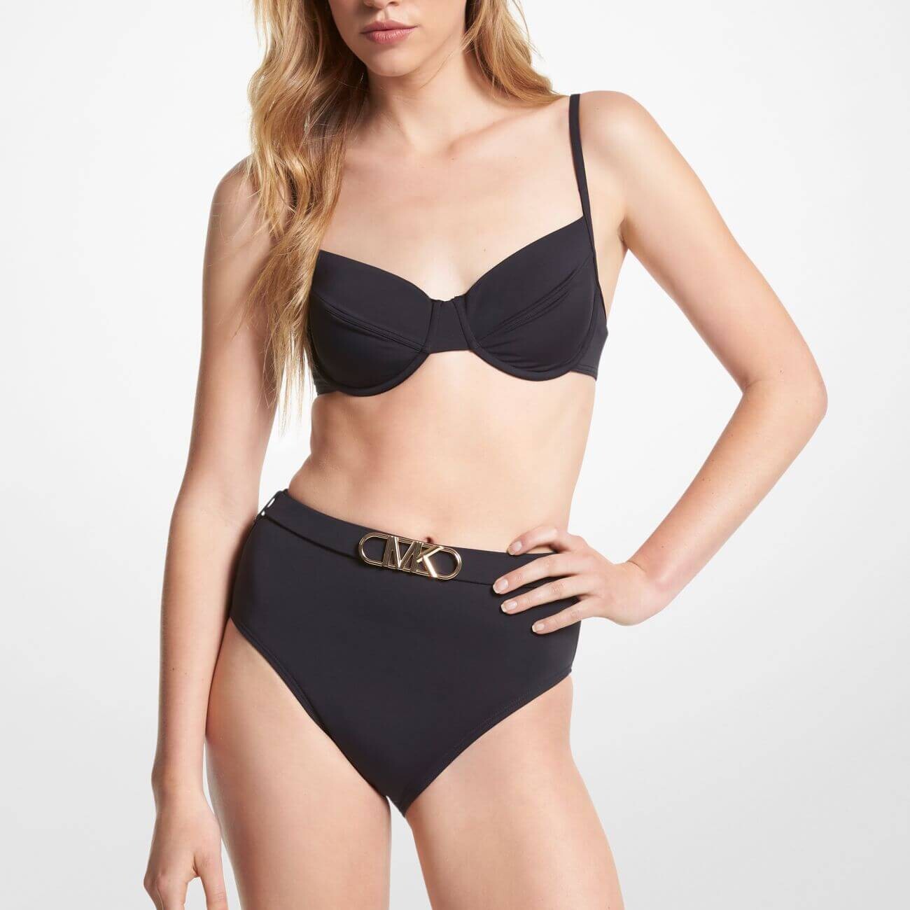 

Верх бикини Michael Michael Kors Stretch Nylon Underwire, черный