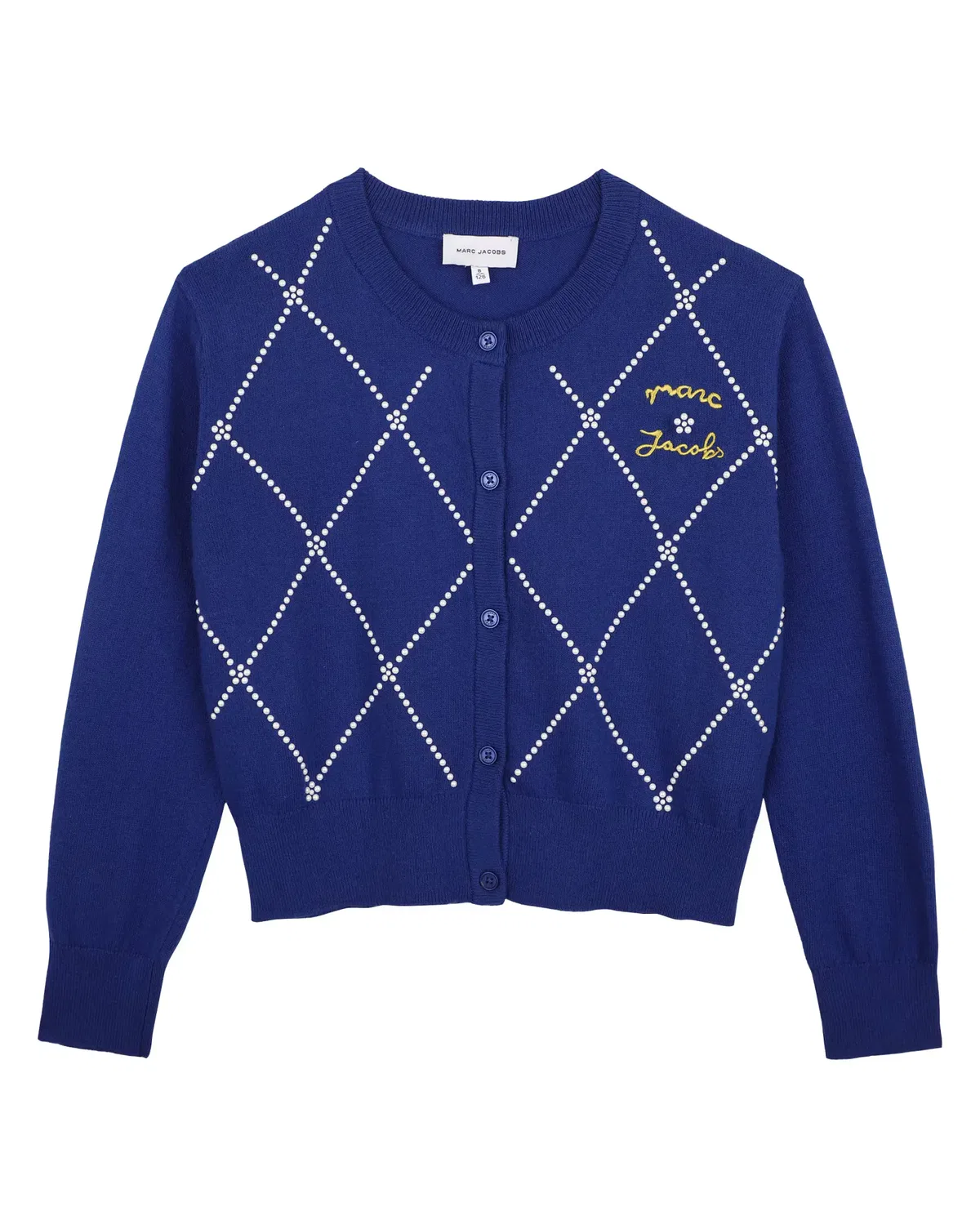Детская вязаная куртка для девочек с пайетками Marc Jacobs, Azul Marino