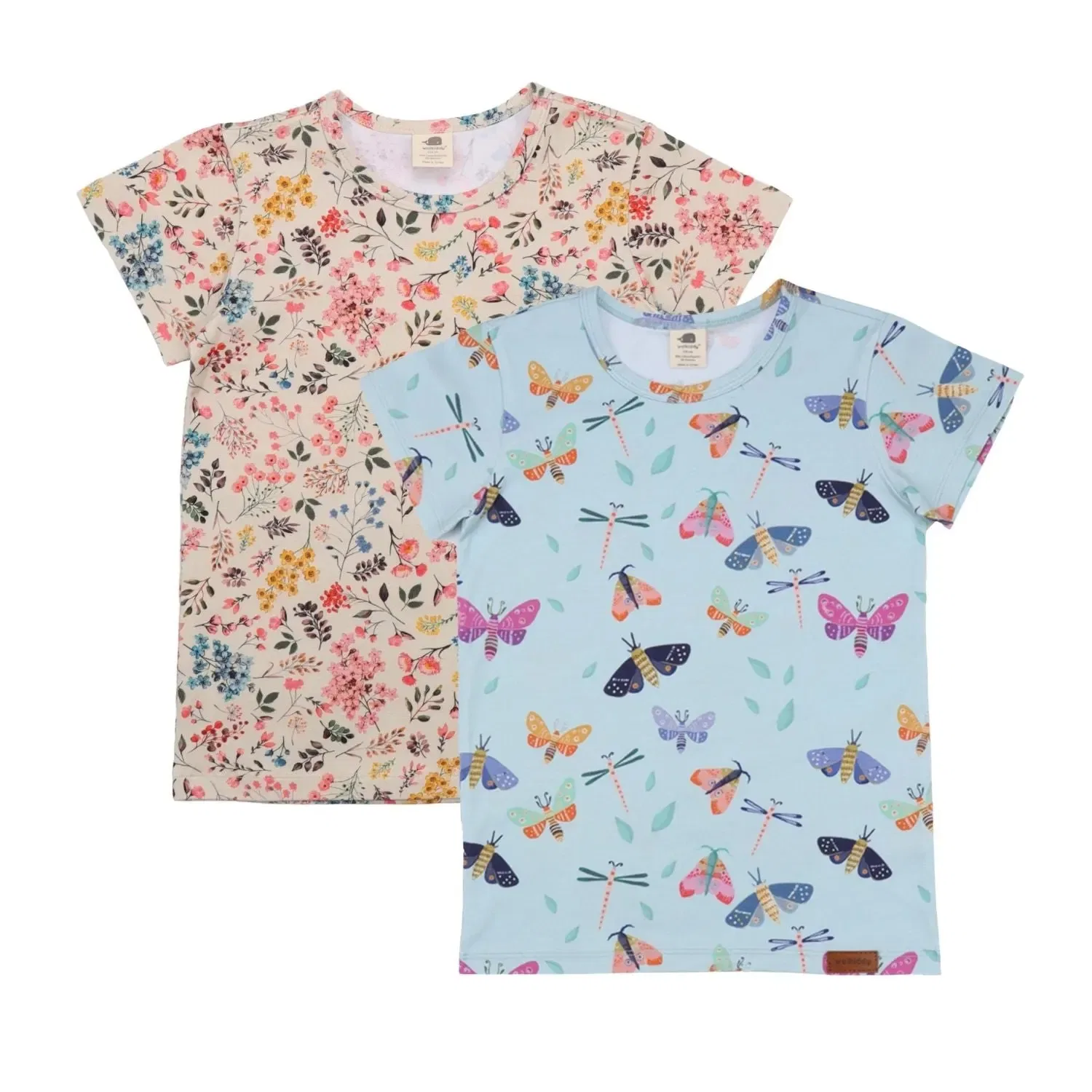 Футболка с принтом цветы Mini Flowers Walkiddy, белый