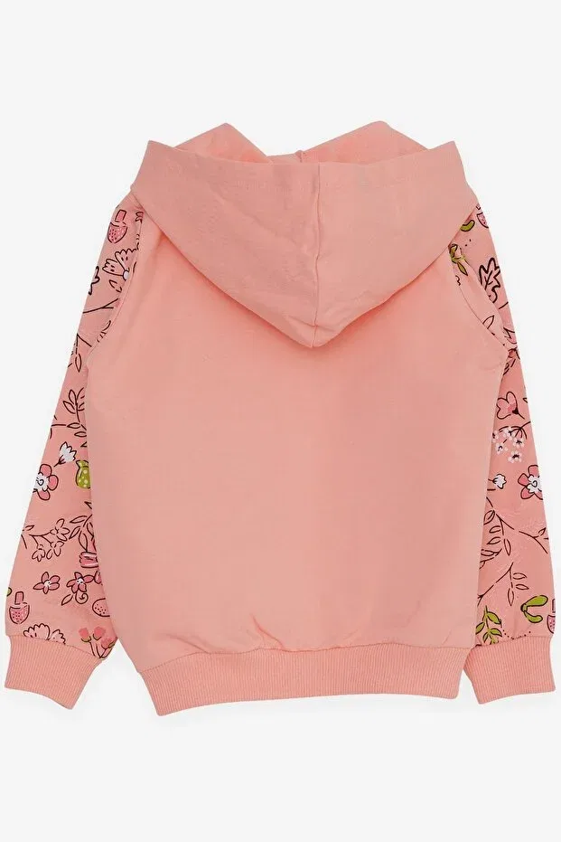 Детский кардиган для девочек с принтом Floral Printed Breeze, Salmon — фото 2