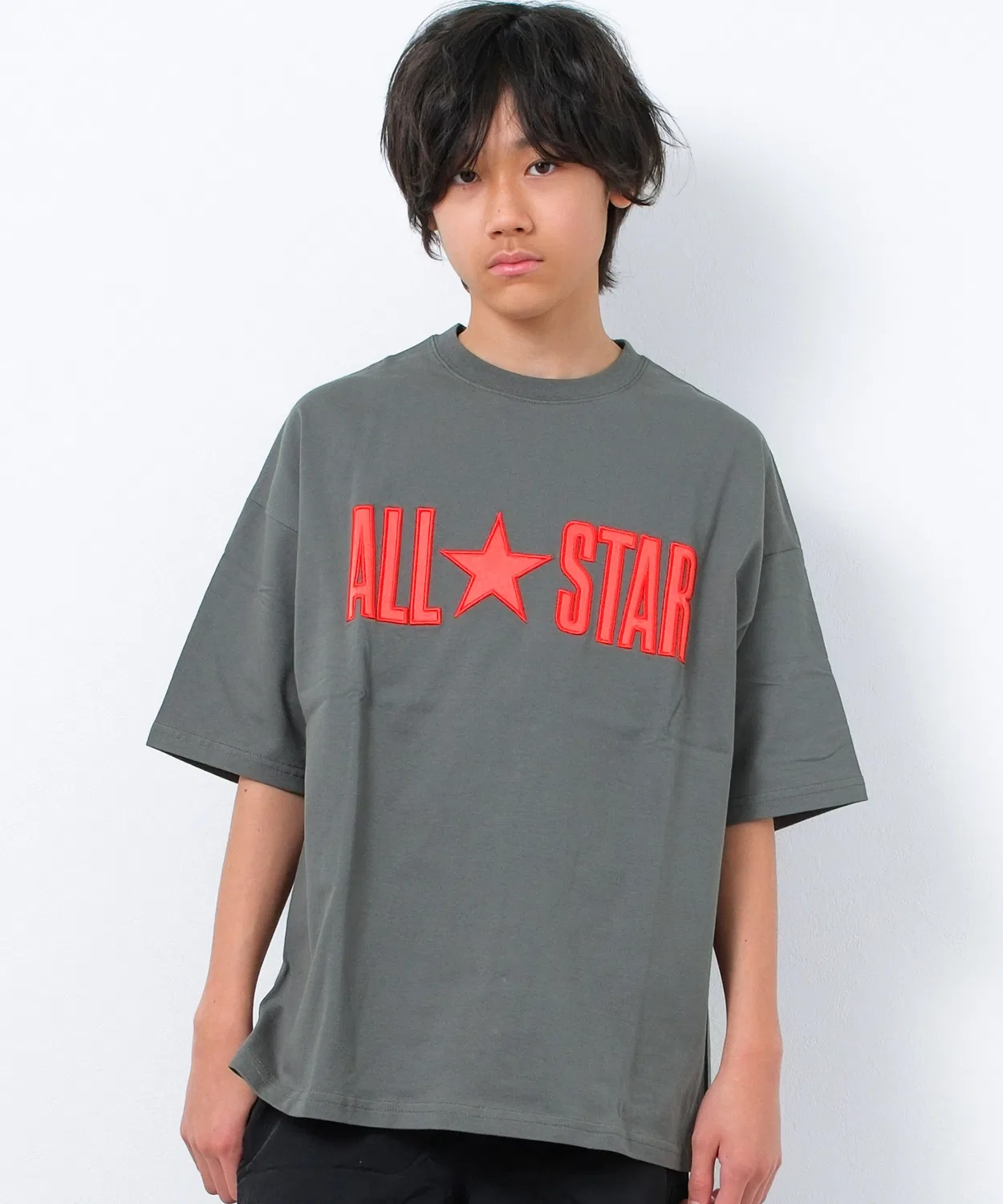 Детская футболка с принтом Super Big T-shirt CONVERSE, Khaki